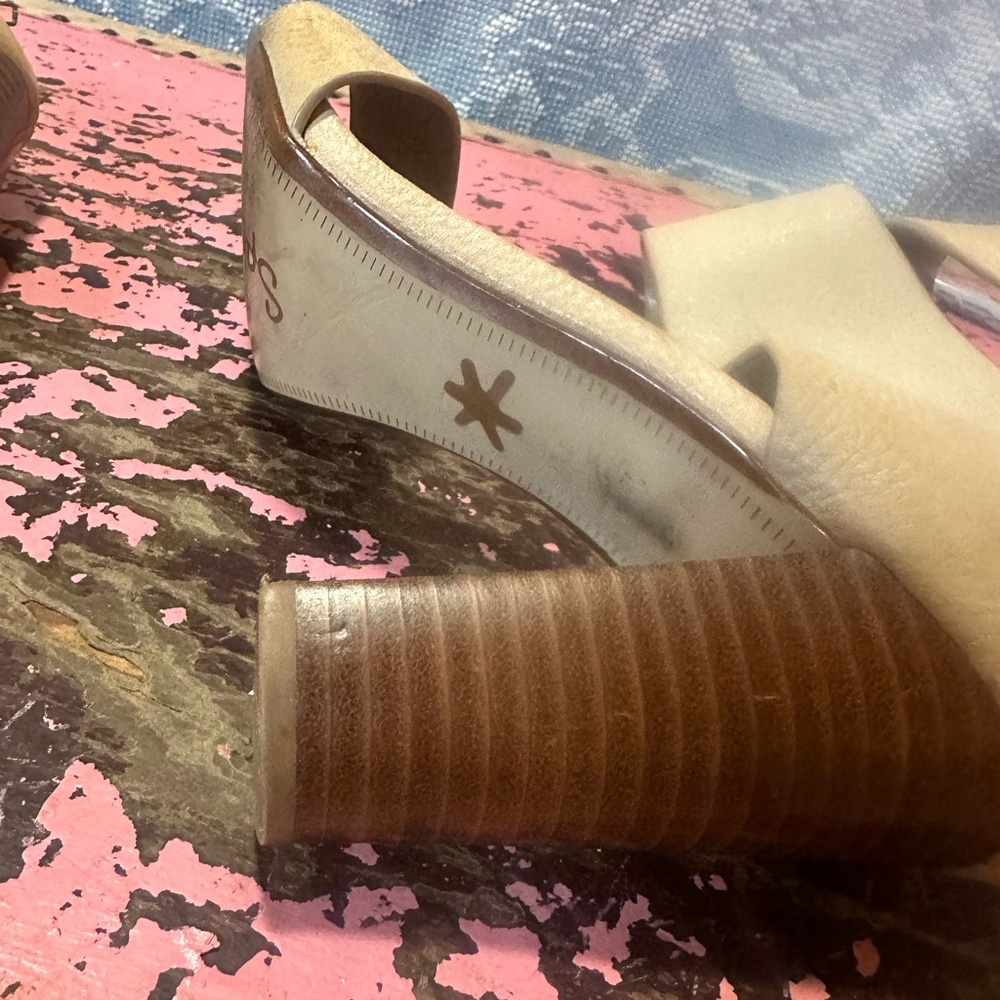 SPLENDID Tan leather “Jessa” heeled sandal sz 7.5 - Picture 10 of 12